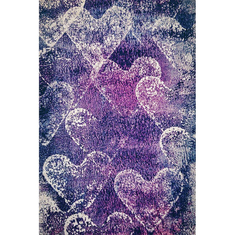 Painted Hearts Black Modern Wood Framed Art Print by Mossholder, Tim