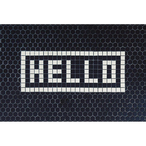 Hello White Modern Wood Framed Art Print by Mossholder, Tim