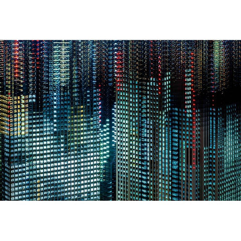 tokyo layers White Modern Wood Framed Art Print by Makoto, Sasaki