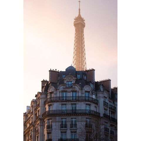 The Peeking Eiffel Gold Ornate Wood Framed Art Print with Double Matting by Chodus, Yochai