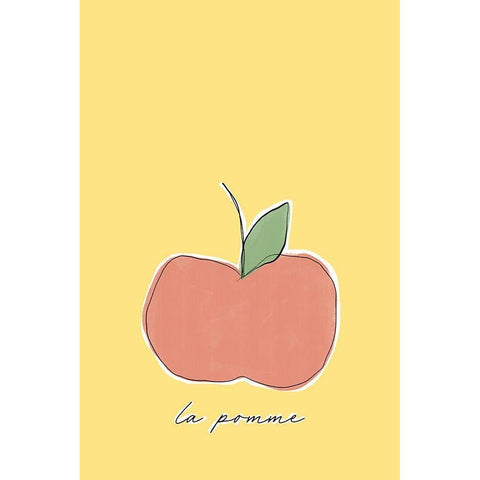 La Pomme White Modern Wood Framed Art Print by Sawall, Anastasia