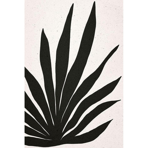 Textured Leaf Black Modern Wood Framed Art Print by Sawall, Anastasia