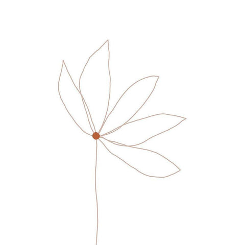 Minimal Flower Gold Ornate Wood Framed Art Print with Double Matting by Sawall, Anastasia