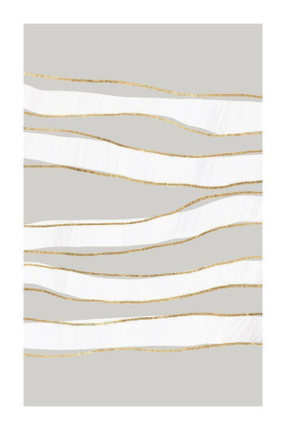 Lines White Modern Wood Framed Art Print with Double Matting by Sawall, Anastasia