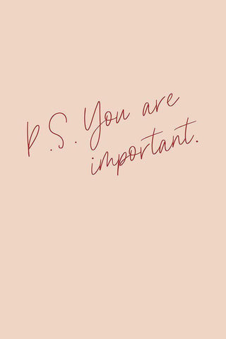 P.S. You are important White Modern Wood Framed Art Print with Double Matting by Sawall, Anastasia