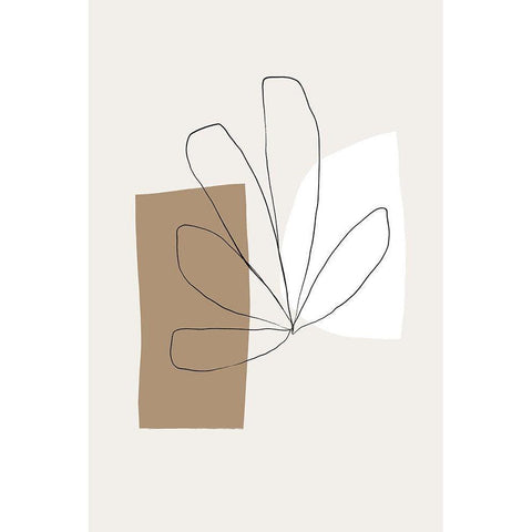 Flower and Shapes Black Modern Wood Framed Art Print by Sawall, Anastasia