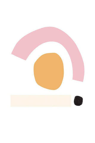 Happy Shapes Black Ornate Wood Framed Art Print with Double Matting by Sawall, Anastasia