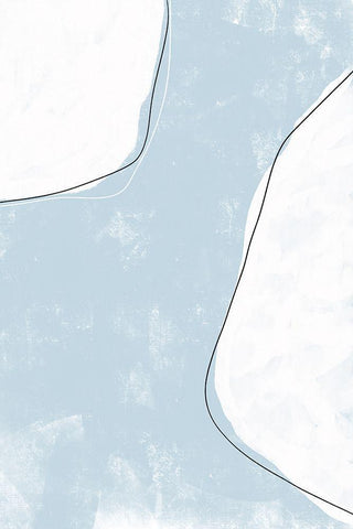 Abstracto Outlined White Modern Wood Framed Art Print with Double Matting by Sawall, Anastasia