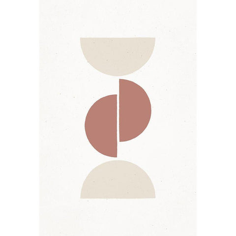 Rust and Sand - Geo White Modern Wood Framed Art Print by Sawall, Anastasia