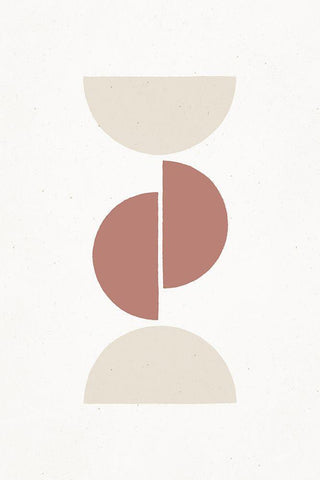 Rust and Sand - Geo White Modern Wood Framed Art Print with Double Matting by Sawall, Anastasia