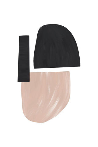 Black and Nude Abstract Shapes Black Ornate Wood Framed Art Print with Double Matting by Sawall, Anastasia