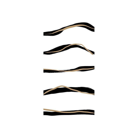 Double Line Black Modern Wood Framed Art Print by Sawall, Anastasia