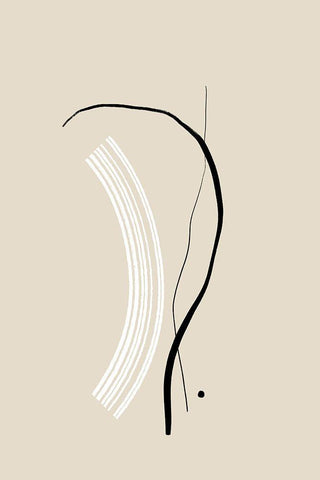 Composition of Lines - The First White Modern Wood Framed Art Print with Double Matting by Sawall, Anastasia