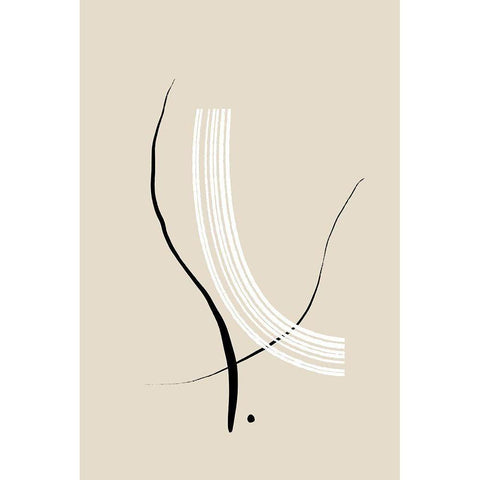 Composition of Lines - The Third White Modern Wood Framed Art Print by Sawall, Anastasia