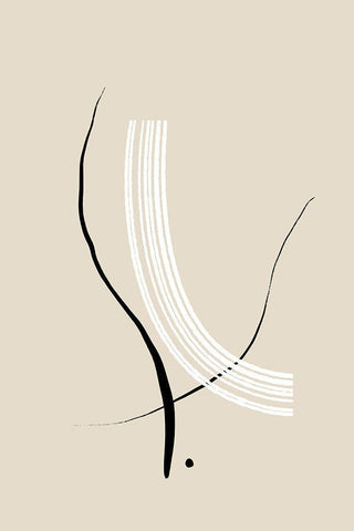 Composition of Lines - The Third White Modern Wood Framed Art Print with Double Matting by Sawall, Anastasia