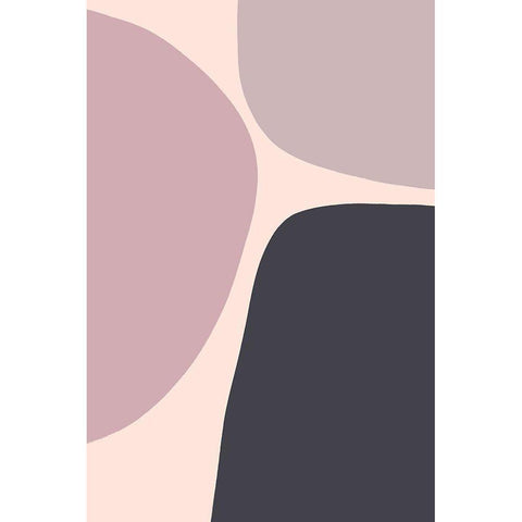 Mauve Trio White Modern Wood Framed Art Print by Sawall, Anastasia