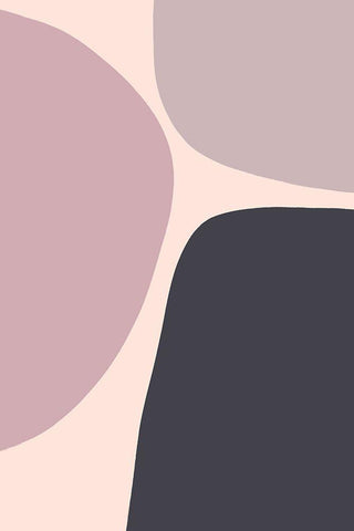 Mauve Trio White Modern Wood Framed Art Print with Double Matting by Sawall, Anastasia