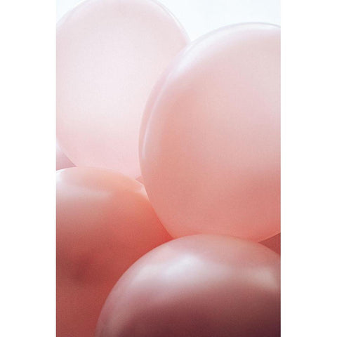 Rosy Balloons Black Modern Wood Framed Art Print with Double Matting by Sawall, Anastasia