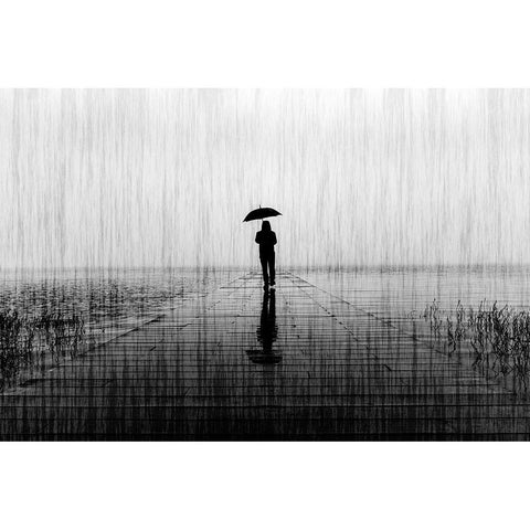 Loneliness White Modern Wood Framed Art Print by Pontes, Gabi
