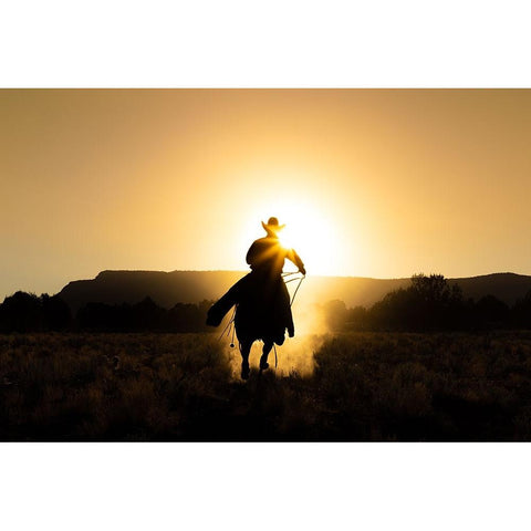 The Cowboy Gold Ornate Wood Framed Art Print with Double Matting by Jacob, Matt