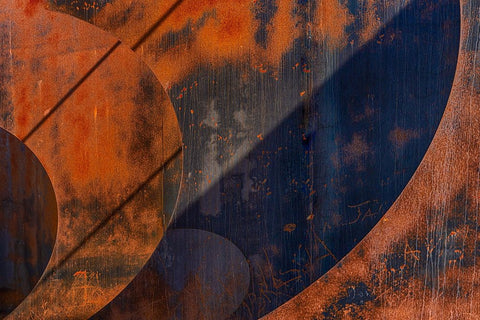 Artistic rusty look White Modern Wood Framed Art Print with Double Matting by Van Son, Greetje