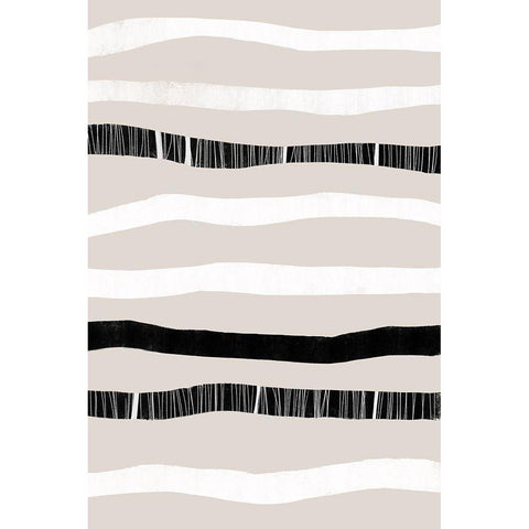 Stripes and Harmony Black Modern Wood Framed Art Print with Double Matting by Sawall, Anastasia