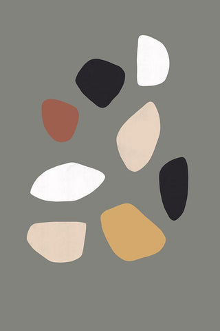 Stones in Harmony White Modern Wood Framed Art Print with Double Matting by Sawall, Anastasia