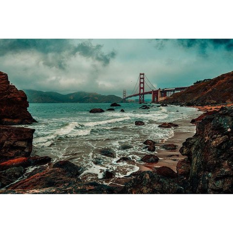 golden gate bridge 1 Black Modern Wood Framed Art Print by Moshavash, Pirouz