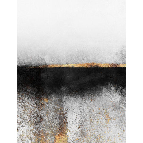 Soot And Gold White Modern Wood Framed Art Print by Fredriksson, Elisabeth