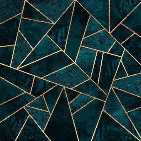 Deep Teal Stone Black Ornate Wood Framed Art Print with Double Matting by Fredriksson, Elisabeth