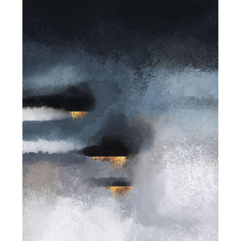 Cloudburst Black Modern Wood Framed Art Print by Fredriksson, Elisabeth