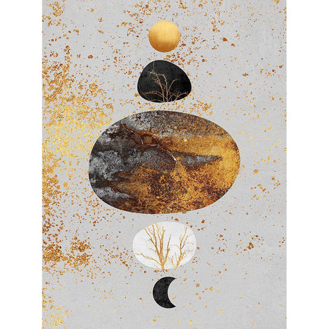 Sun And Moon White Modern Wood Framed Art Print by Fredriksson, Elisabeth