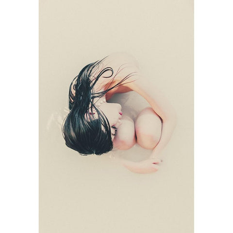 Milky white White Modern Wood Framed Art Print by Sangan, Kurosaki