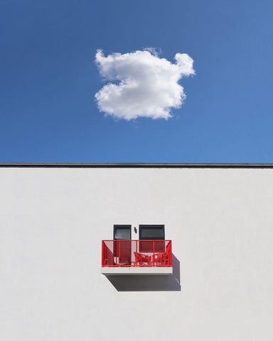 Local forecast White Modern Wood Framed Art Print with Double Matting by Cederberg, Marcus