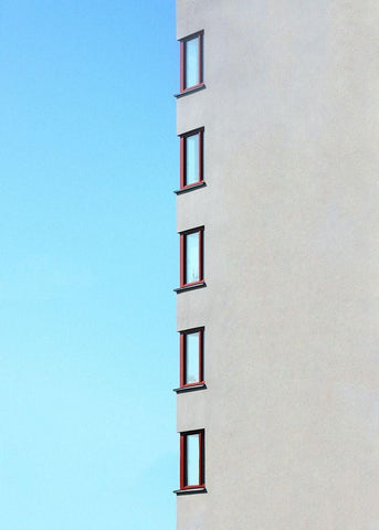 Corner row White Modern Wood Framed Art Print with Double Matting by Cederberg, Marcus