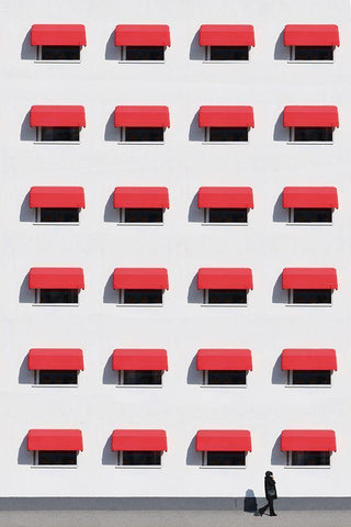 Red walker Black Ornate Wood Framed Art Print with Double Matting by Cederberg, Marcus