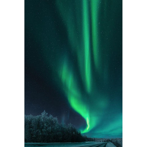 Polar Lights White Modern Wood Framed Art Print by Rosenfeld, Haim