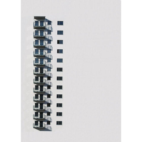 Balconies Black Modern Wood Framed Art Print with Double Matting by Cederberg, Marcus