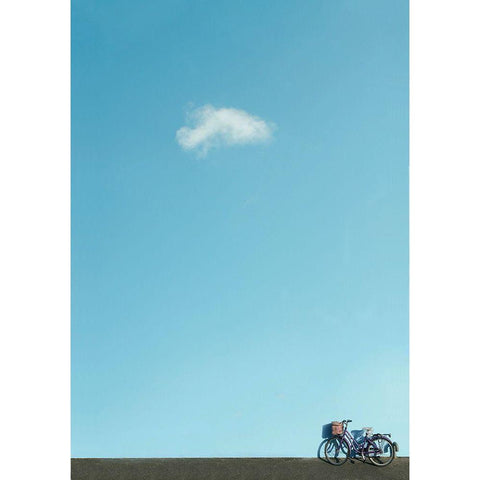Cloud bike Black Modern Wood Framed Art Print with Double Matting by Cederberg, Marcus