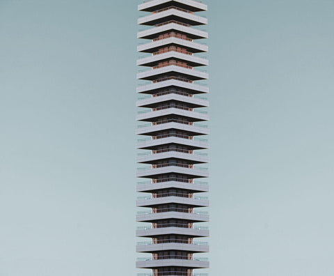 Grey tower Black Ornate Wood Framed Art Print with Double Matting by Cederberg, Marcus