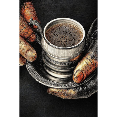 Coffee White Modern Wood Framed Art Print by Adrian Chis, Paul