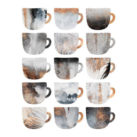 Dreamy Coffee Cups White Modern Wood Framed Art Print by Fredriksson, Elisabeth