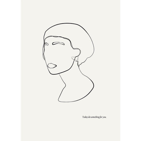 Abstract female portrait White Modern Wood Framed Art Print by NKTN