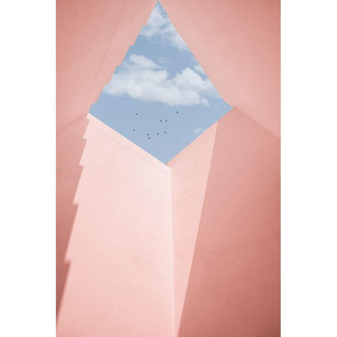 Build View White Modern Wood Framed Art Print by Guan, Xiaopeng