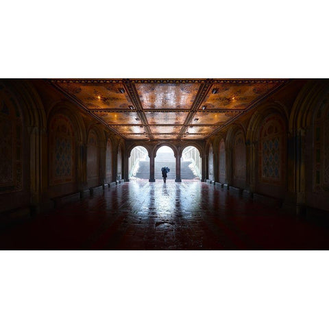 The Passageway Gold Ornate Wood Framed Art Print with Double Matting by De La, Javier