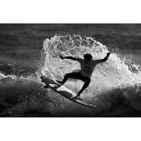 Surfer White Modern Wood Framed Art Print by Wang, Ti