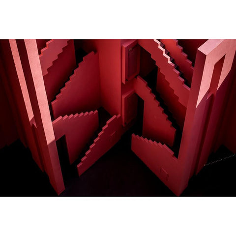 Muralla Roja #46 Black Modern Wood Framed Art Print by Wride, Linda