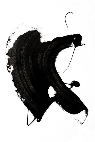 Black abstract Stroke Black Ornate Wood Framed Art Print with Double Matting by Sawall, Anastasia