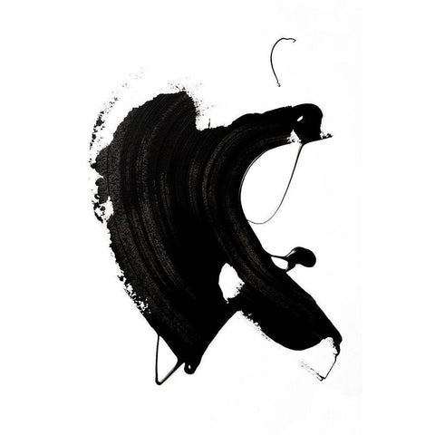Black abstract Stroke White Modern Wood Framed Art Print by Sawall, Anastasia