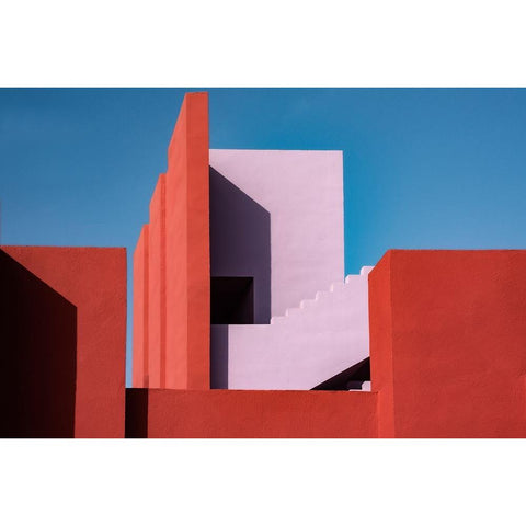 Muralla Roja #47 Black Modern Wood Framed Art Print with Double Matting by Wride, Linda